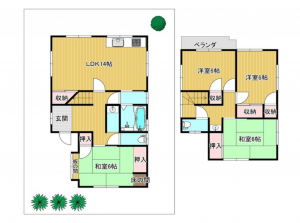 神戸市垂水区千鳥が丘、中古一戸建ての間取り画像です