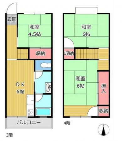 神戸市垂水区大町、マンションの間取り画像です