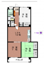 神戸市垂水区舞子坂、マンションの間取り画像です