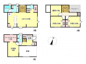 神戸市垂水区千鳥が丘、新築一戸建ての間取り画像です