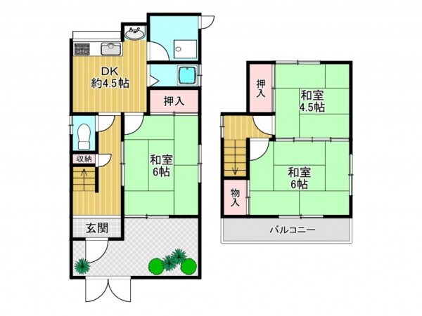 神戸市垂水区王居殿、中古一戸建ての間取り画像です