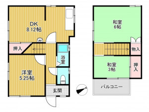 神戸市垂水区舞子坂、収益物件/住宅の間取り画像です