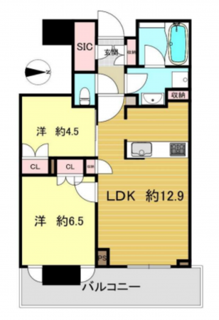 神戸市垂水区神田町、マンションの間取り画像です
