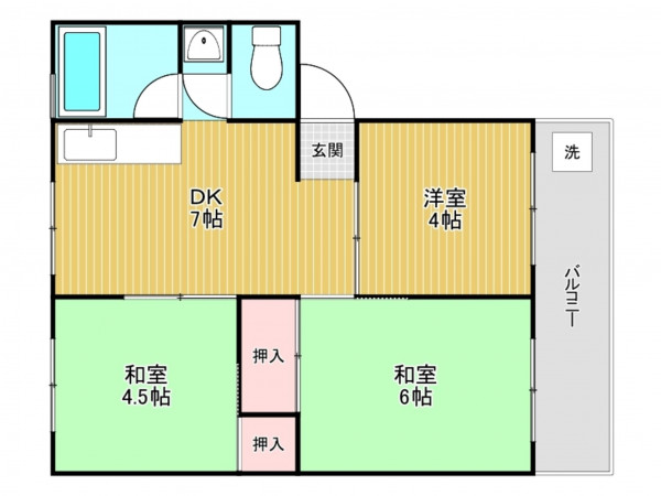 神戸市垂水区上高丸、収益物件/マンションの間取り画像です