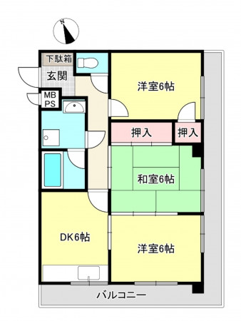 神戸市垂水区千代が丘、収益物件/マンションの間取り画像です