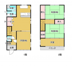 神戸市垂水区星陵台、中古一戸建ての間取り画像です