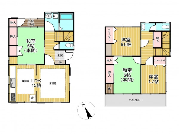 神戸市垂水区西舞子、中古一戸建ての間取り画像です