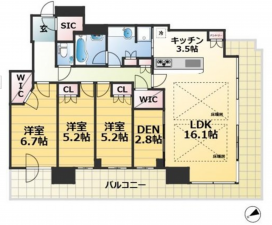 神戸市垂水区神田町、マンションの間取り画像です