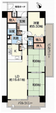 神戸市垂水区西舞子、マンションの間取り画像です