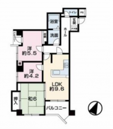 神戸市垂水区千代が丘、収益物件/マンションの間取り画像です