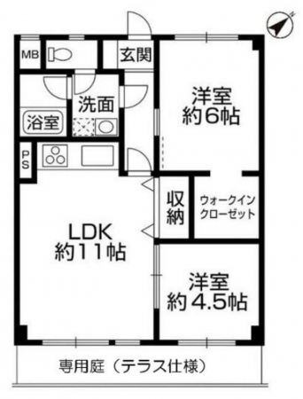 神戸市垂水区大町、マンションの間取り画像です
