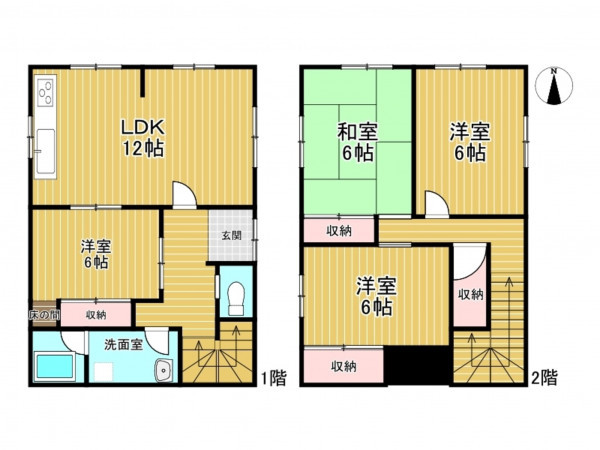 神戸市垂水区千鳥が丘、中古一戸建ての間取り画像です