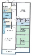 神戸市垂水区清水が丘、マンションの間取り画像です