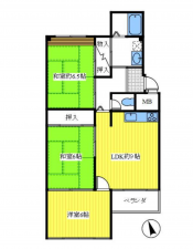 神戸市垂水区塩屋町、マンションの間取り画像です
