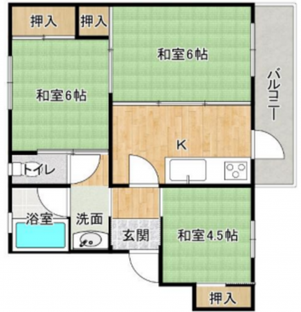 神戸市垂水区西舞子、収益物件/マンションの間取り画像です