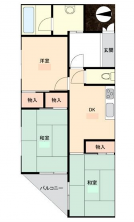 神戸市垂水区中道、マンションの間取り画像です