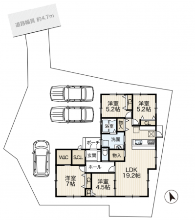 神戸市垂水区舞子坂、新築一戸建ての間取り画像です