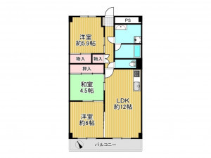 神戸市垂水区星陵台、マンションの間取り画像です
