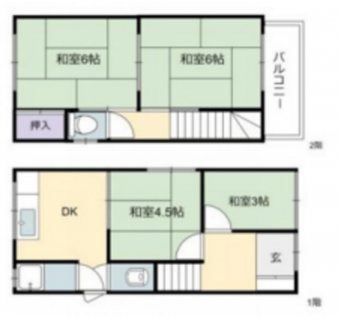 神戸市垂水区東垂水、収益物件/住宅の間取り画像です