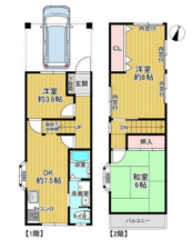 神戸市垂水区城が山、収益物件/住宅の間取り画像です