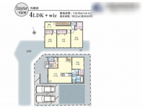 宮崎市中西町、新築一戸建ての間取り画像です