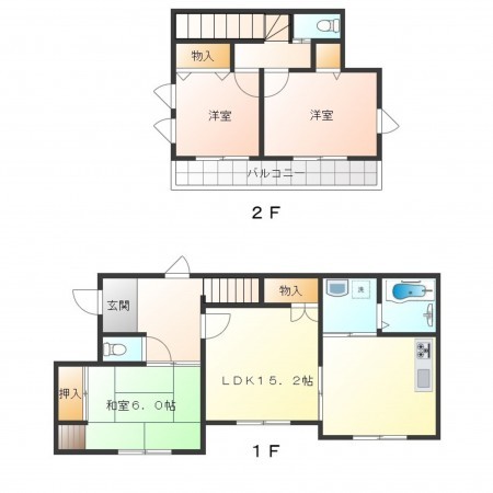 宮崎市中村西、中古一戸建ての間取り画像です