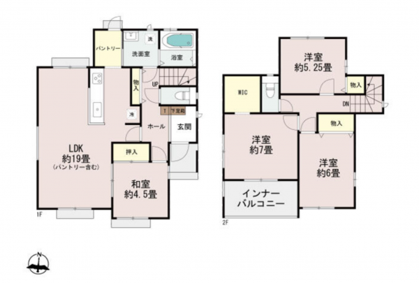 宮崎市南花ケ島町、新築一戸建ての間取り画像です