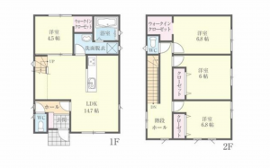 宮崎市村角町、新築一戸建ての間取り画像です