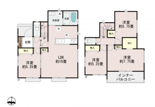 宮崎市、新築一戸建ての間取り画像です