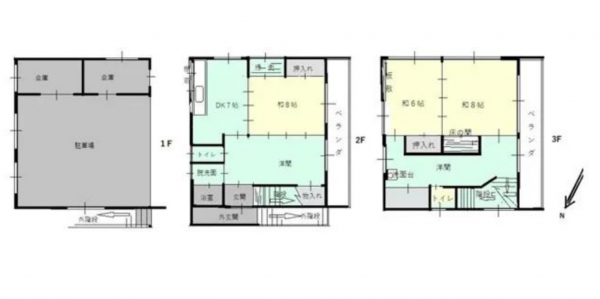 宮崎市堀川町、中古一戸建ての間取り画像です