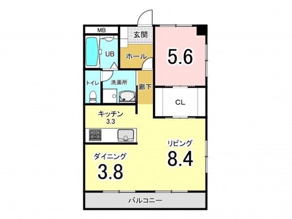 宮崎市、マンションの間取り画像です