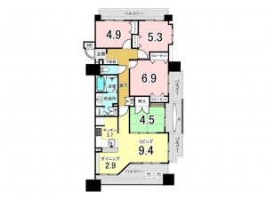 宮崎市錦本町、マンションの間取り画像です