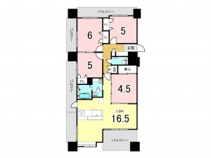 宮崎市錦本町、マンションの間取り画像です
