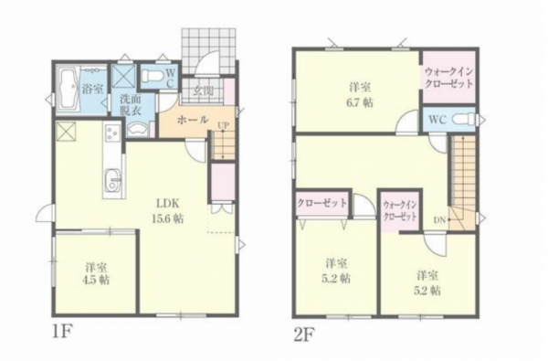 宮崎市、新築一戸建ての間取り画像です