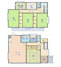 宮崎市江南、中古一戸建ての間取り画像です