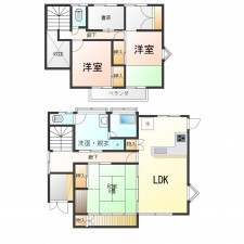 宮崎市中西町、中古一戸建ての間取り画像です