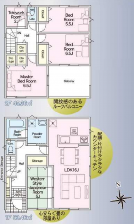 宮崎市大字赤江、新築一戸建ての間取り画像です