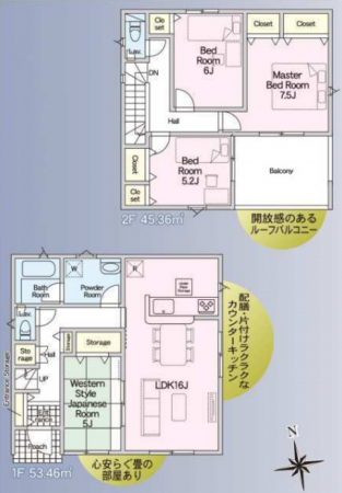 宮崎市大字赤江、新築一戸建ての間取り画像です