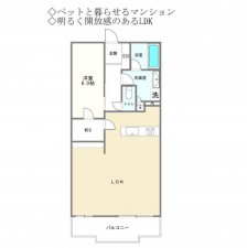 宮崎市吾妻町、マンションの間取り画像です