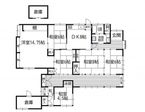 宮崎市大塚台西、中古一戸建ての間取り画像です