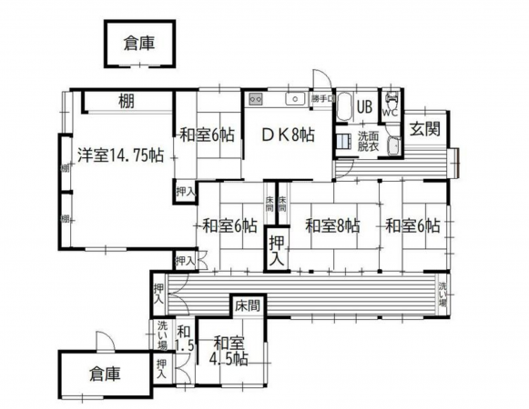 宮崎市大塚台西、中古一戸建ての間取り画像です