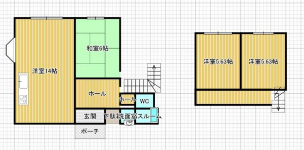 宮崎市、中古一戸建ての間取り画像です