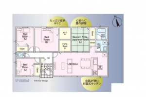 宮崎市、新築一戸建ての間取り画像です