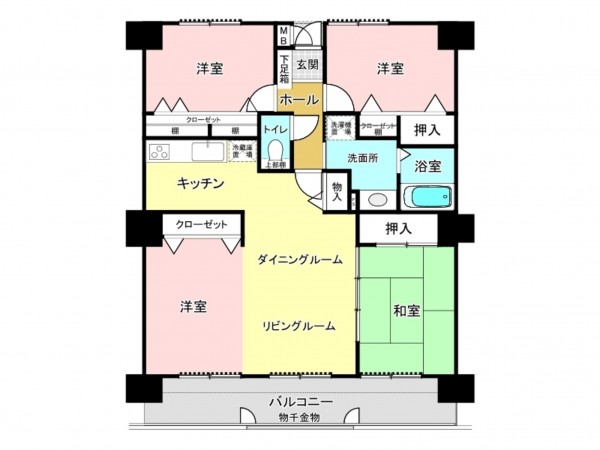 宮崎市柳丸町、マンションの間取り画像です