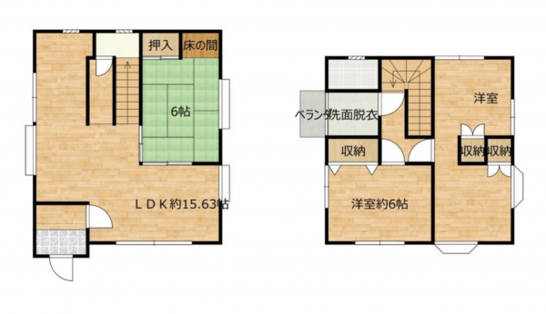 宮崎市恒久、中古一戸建ての間取り画像です