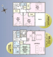 宮崎市城ケ崎、新築一戸建ての間取り画像です
