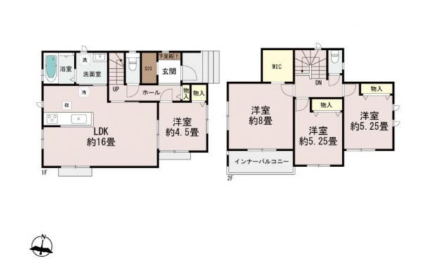 宮崎市、新築一戸建ての間取り画像です