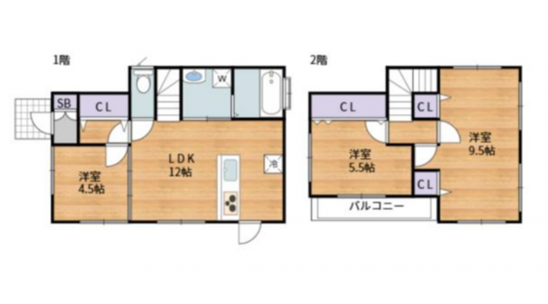 宮崎市恒久、中古一戸建ての間取り画像です