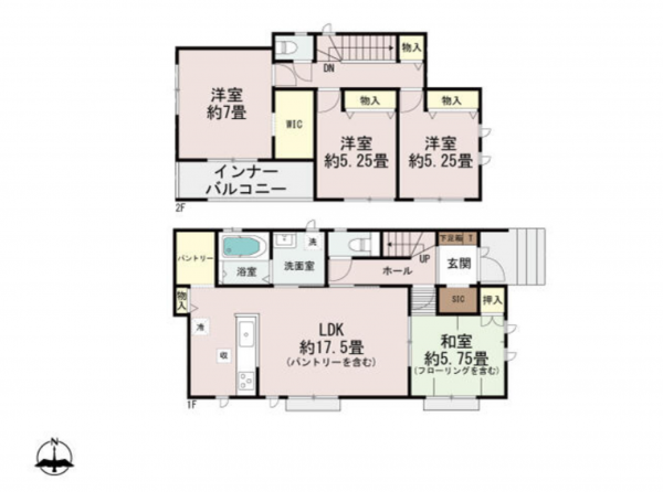 宮崎市大和町、新築一戸建ての間取り画像です