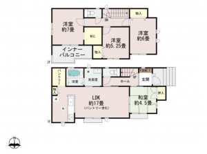 宮崎市大和町、新築一戸建ての間取り画像です